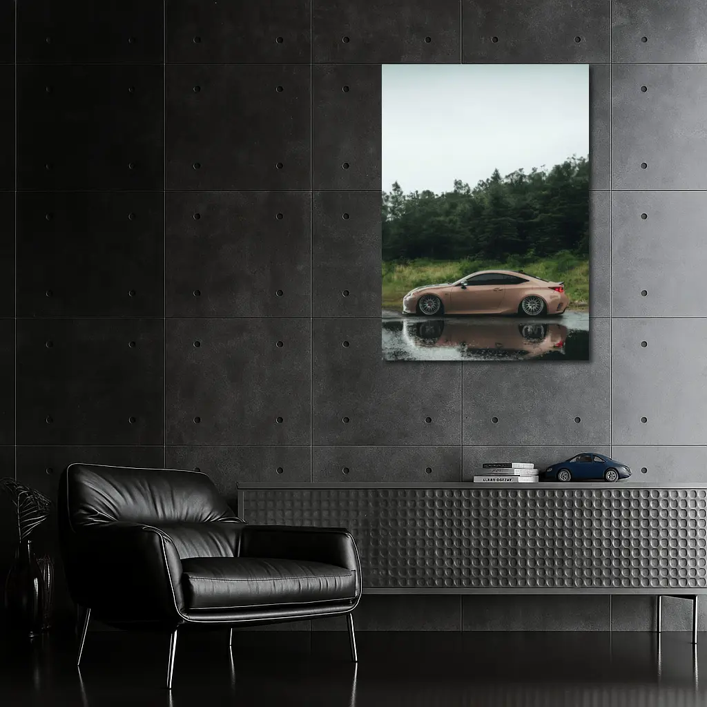 Lexus RC Coupe Rainy Forest Reflection – Wall Art