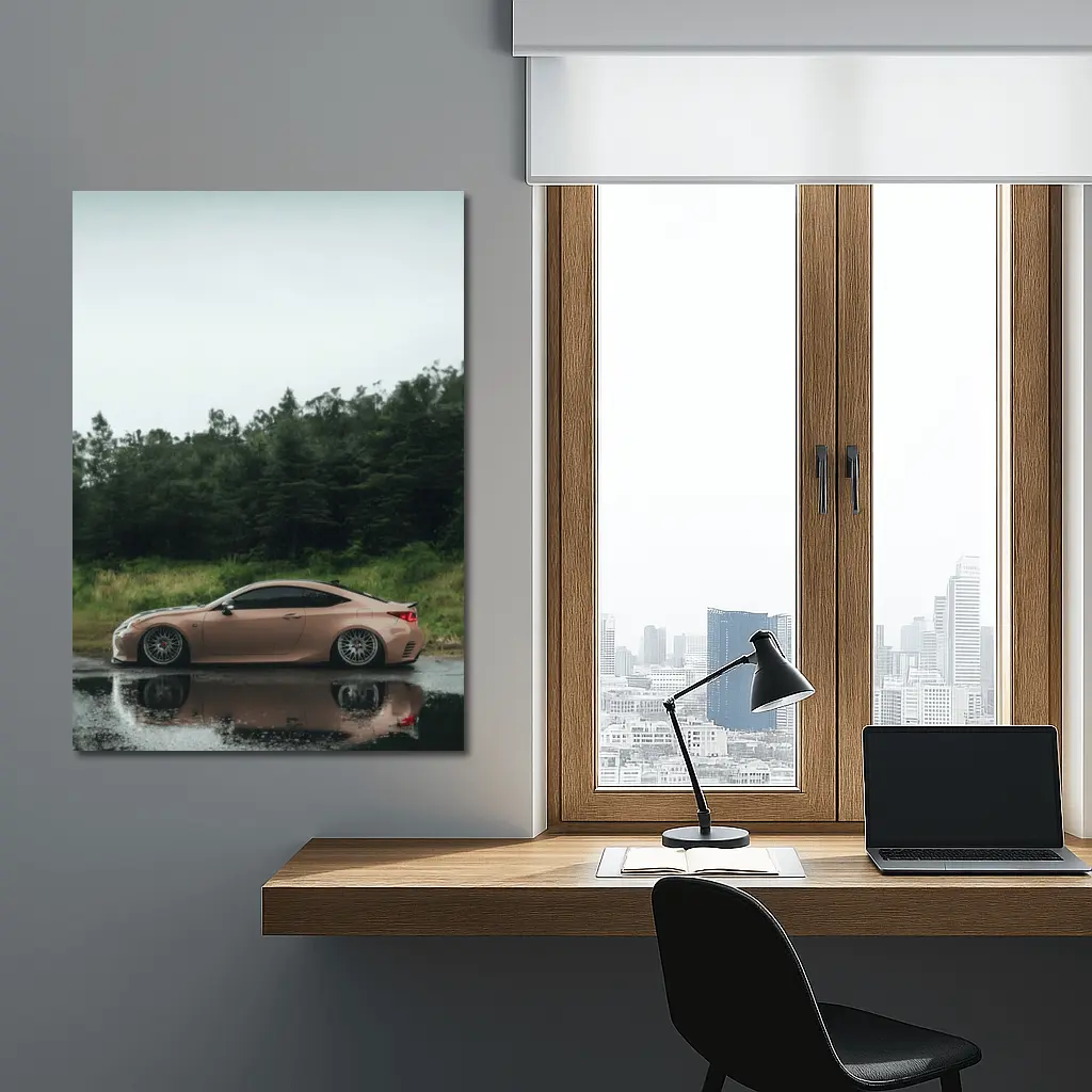 Lexus RC Coupe Rainy Forest Reflection – Wall Art