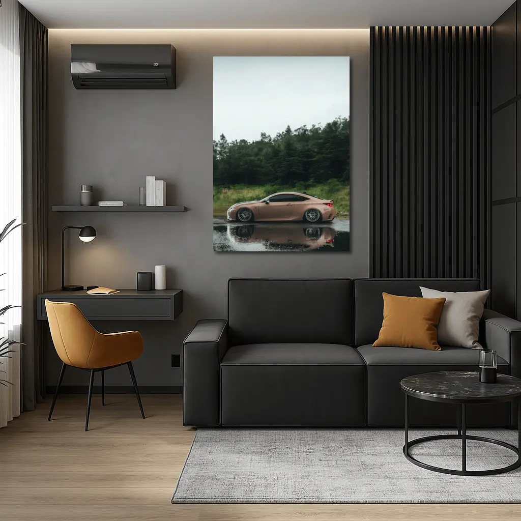 Lexus RC Coupe Rainy Forest Reflection – Wall Art