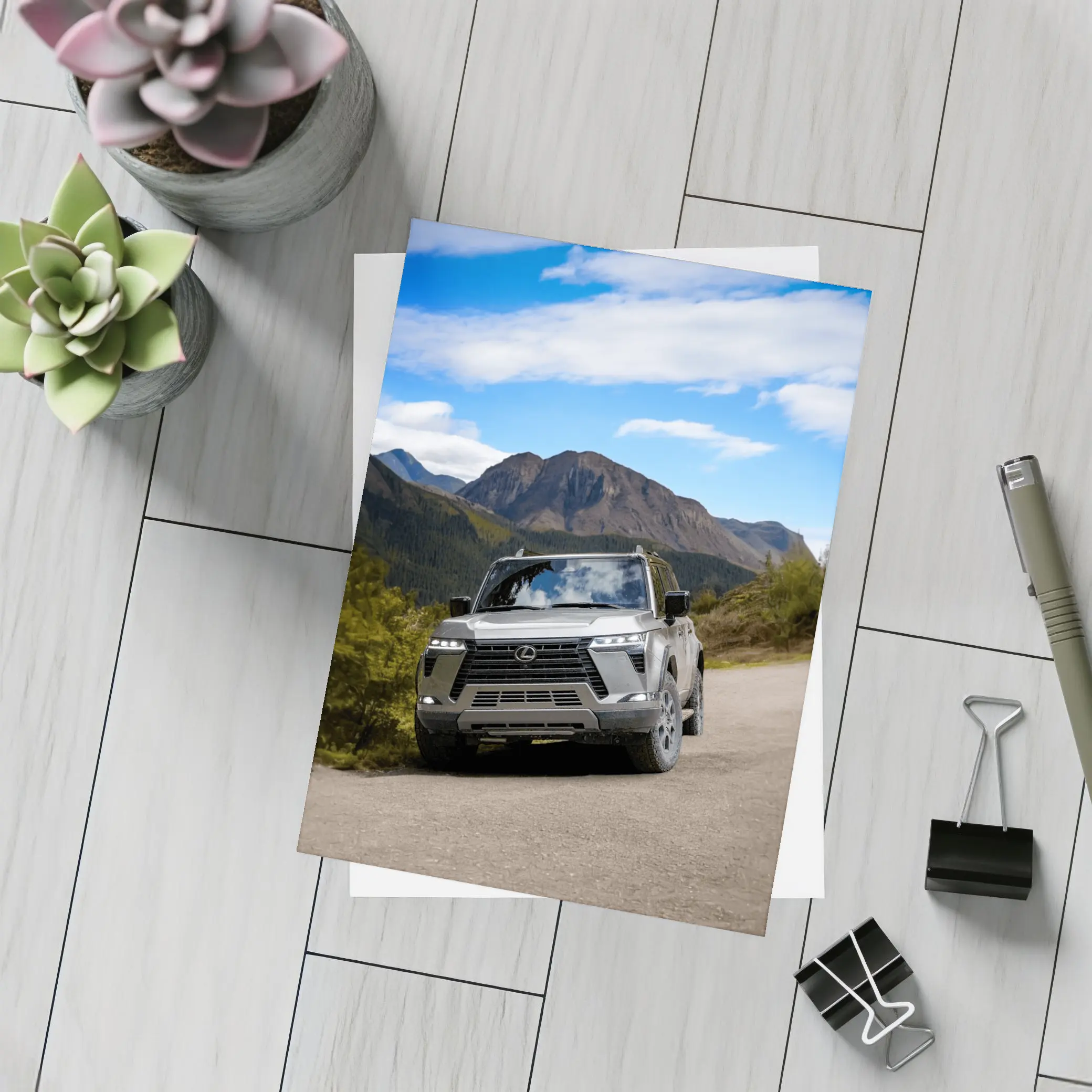 Lexus GX Mountain Road Gray SUV – Postcards
