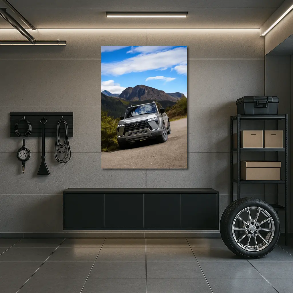 Lexus GX Mountain Road Gray SUV – Wall Art