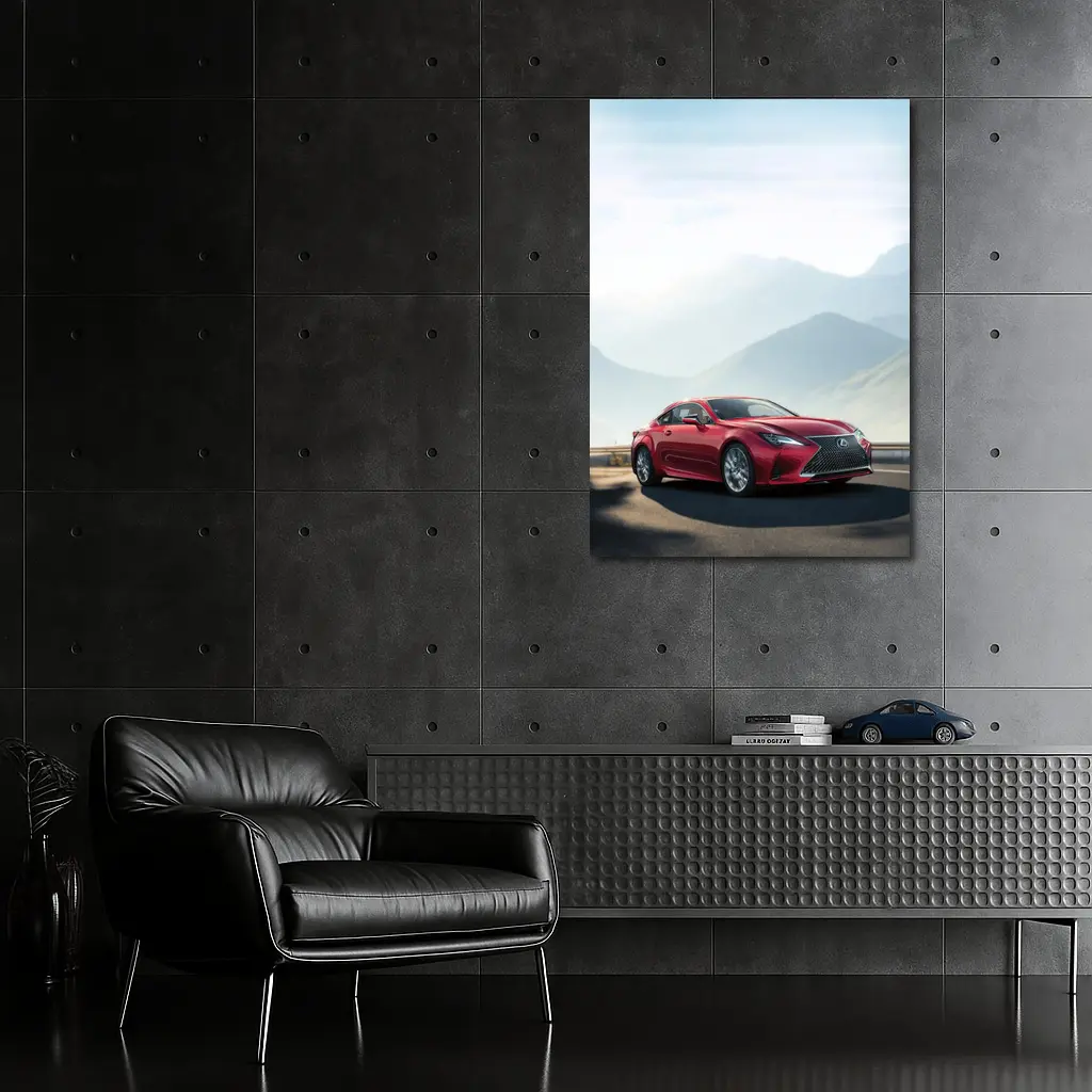 Lexus RC Red Coupe Mountain Road Drive – Wall Art