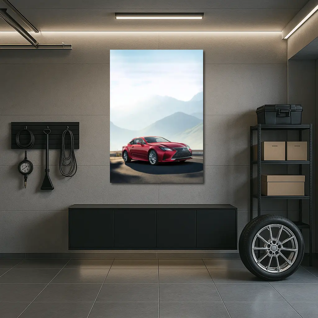 Lexus RC Red Coupe Mountain Road Drive – Wall Art