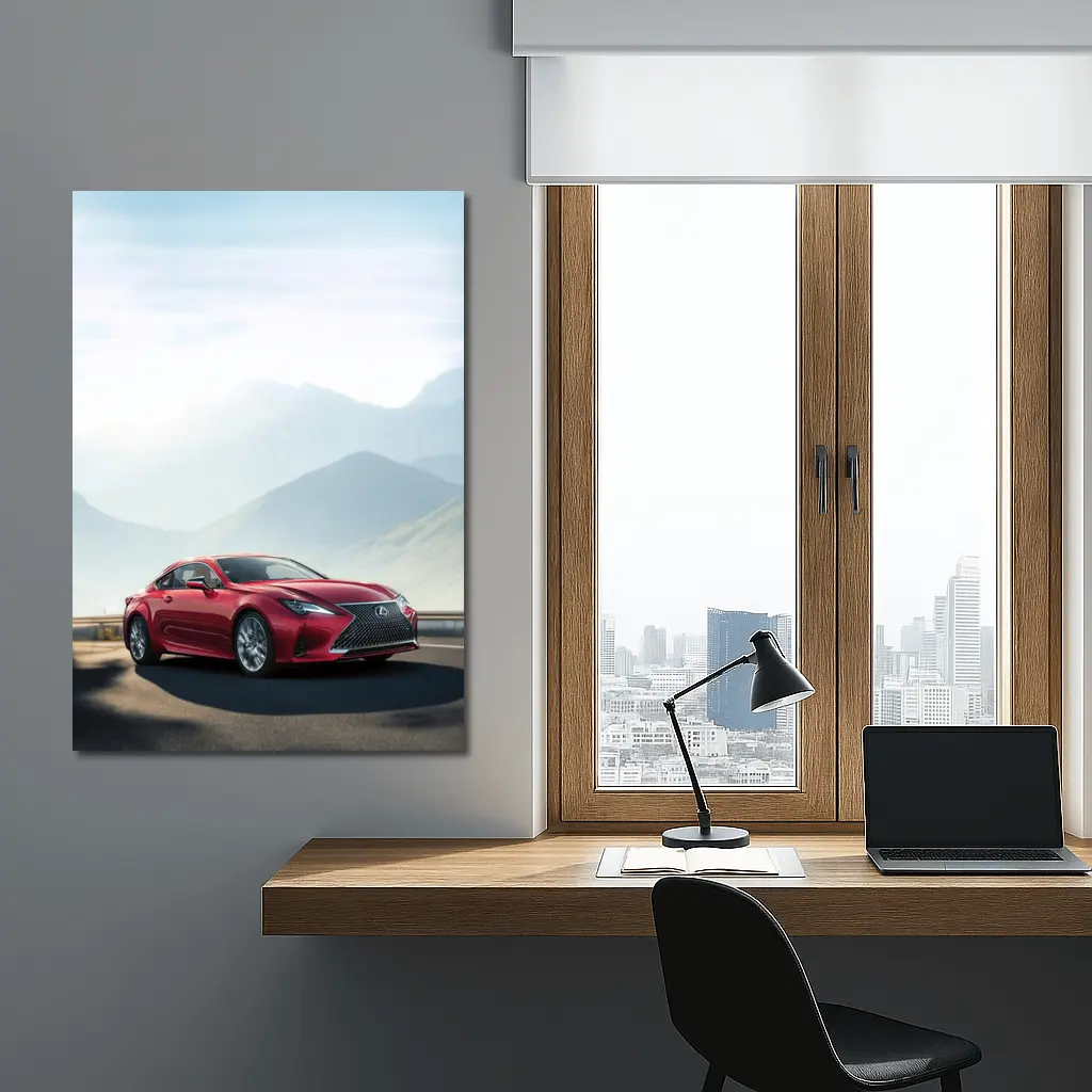 Lexus RC Red Coupe Mountain Road Drive – Wall Art