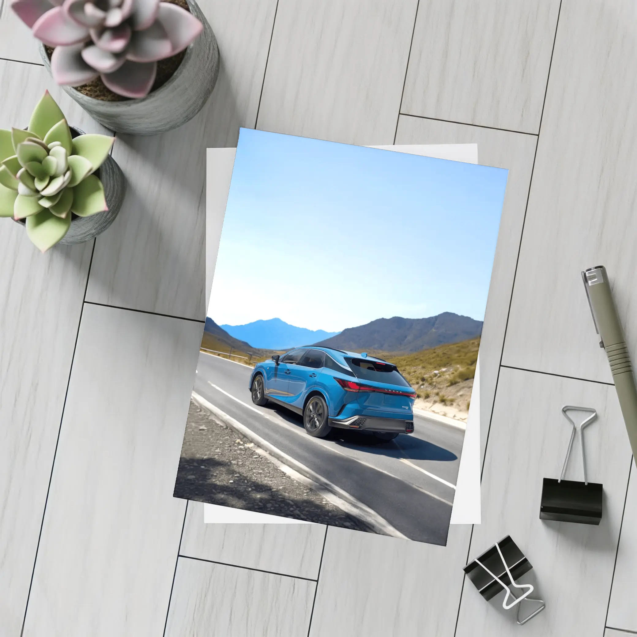 Lexus RX Blue SUV Mountain Road Drive – Postcards
