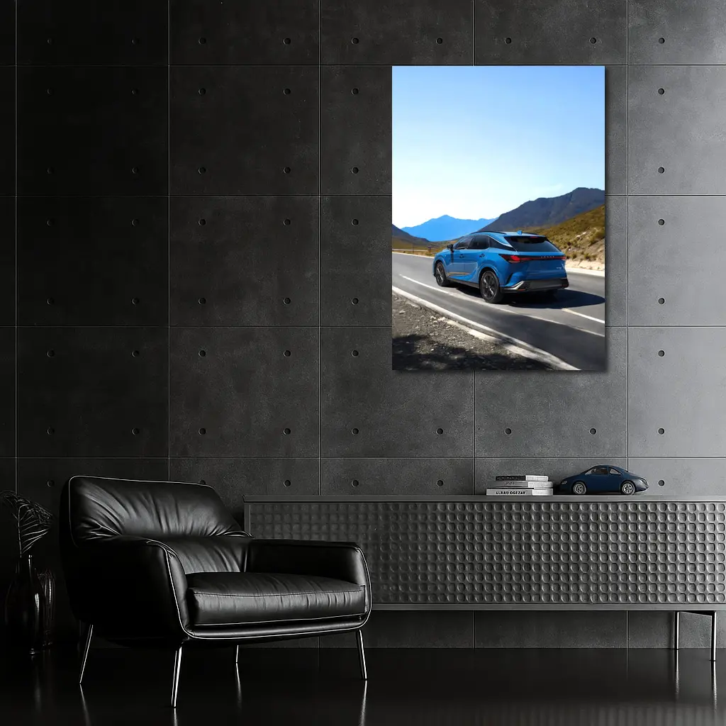 Lexus RX Blue SUV Mountain Road Drive – Wall Art