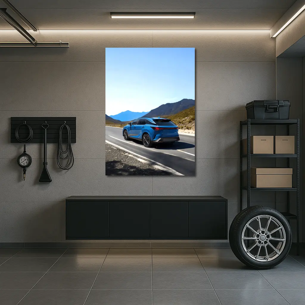 Lexus RX Blue SUV Mountain Road Drive – Wall Art