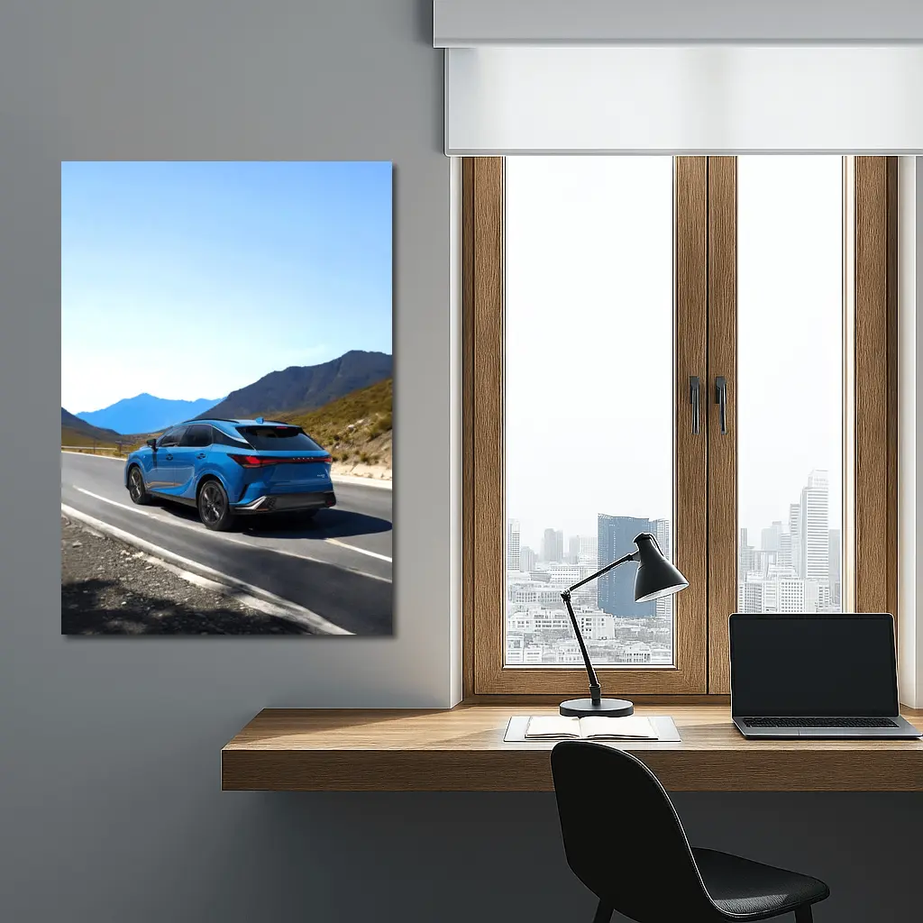 Lexus RX Blue SUV Mountain Road Drive – Wall Art