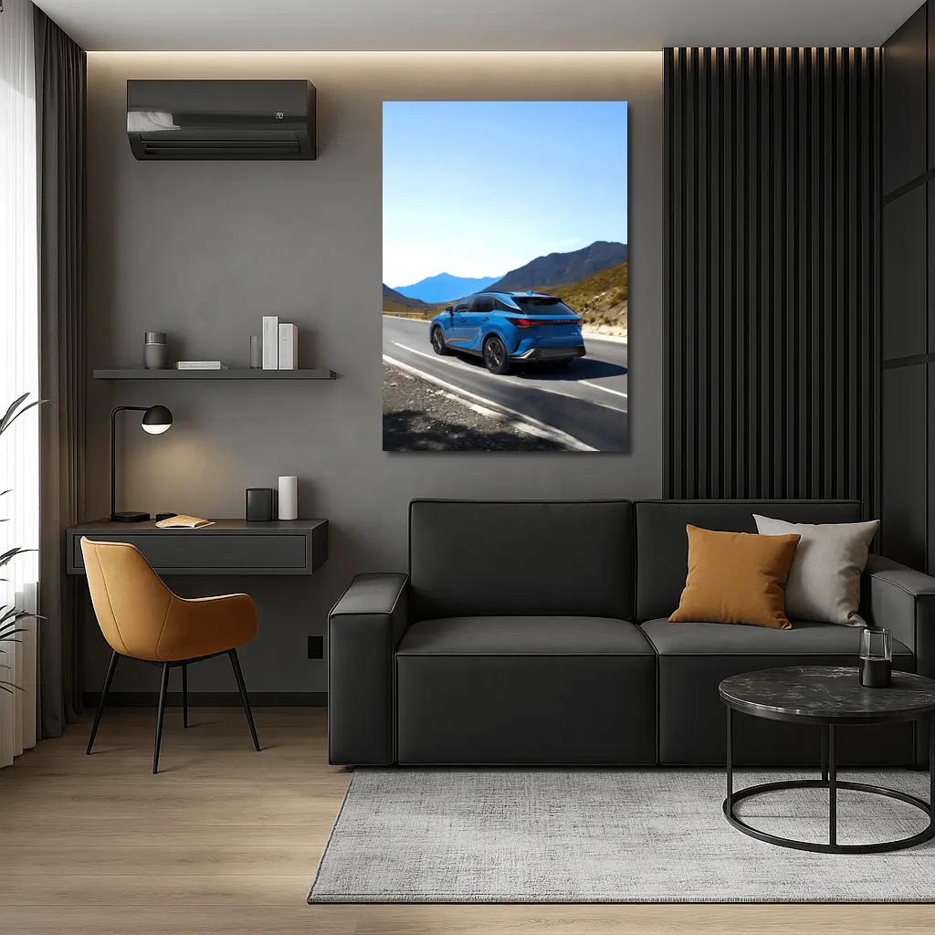 Lexus RX Blue SUV Mountain Road Drive – Wall Art