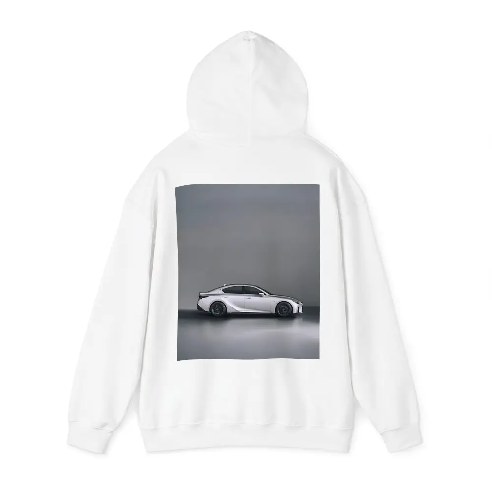 Lexus IS White Sedan Studio Gray Background – Hoodies