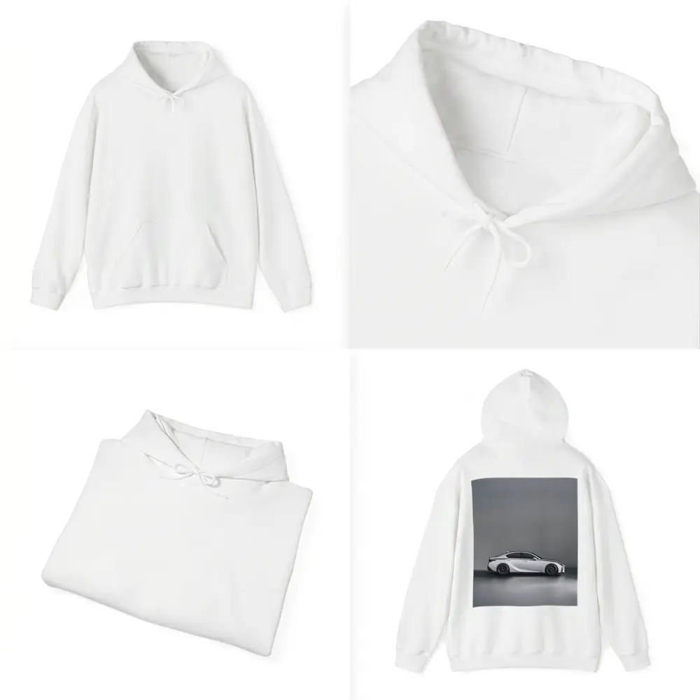 Lexus IS White Sedan Studio Gray Background – Hoodies