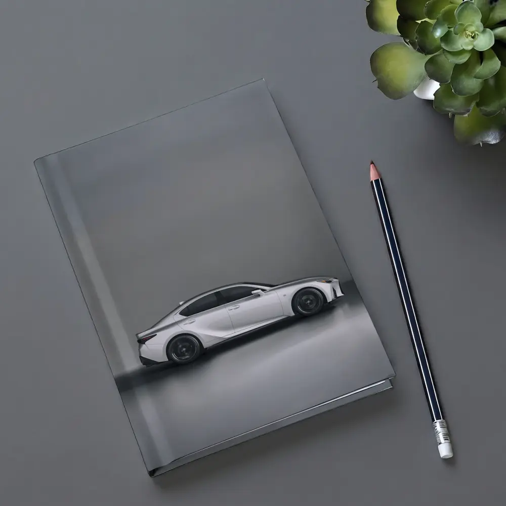 Lexus IS White Sedan Studio Gray Background – Notebooks