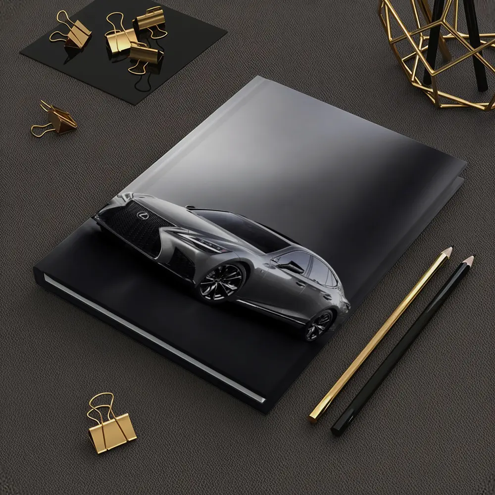 Lexus LS Silver Sedan Studio Dark Background – Notebooks