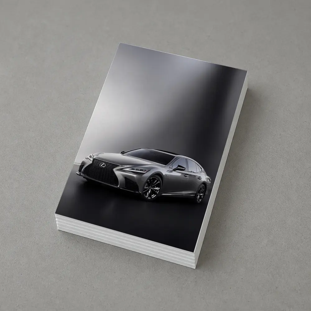 Lexus LS Silver Sedan Studio Dark Background – Postcards