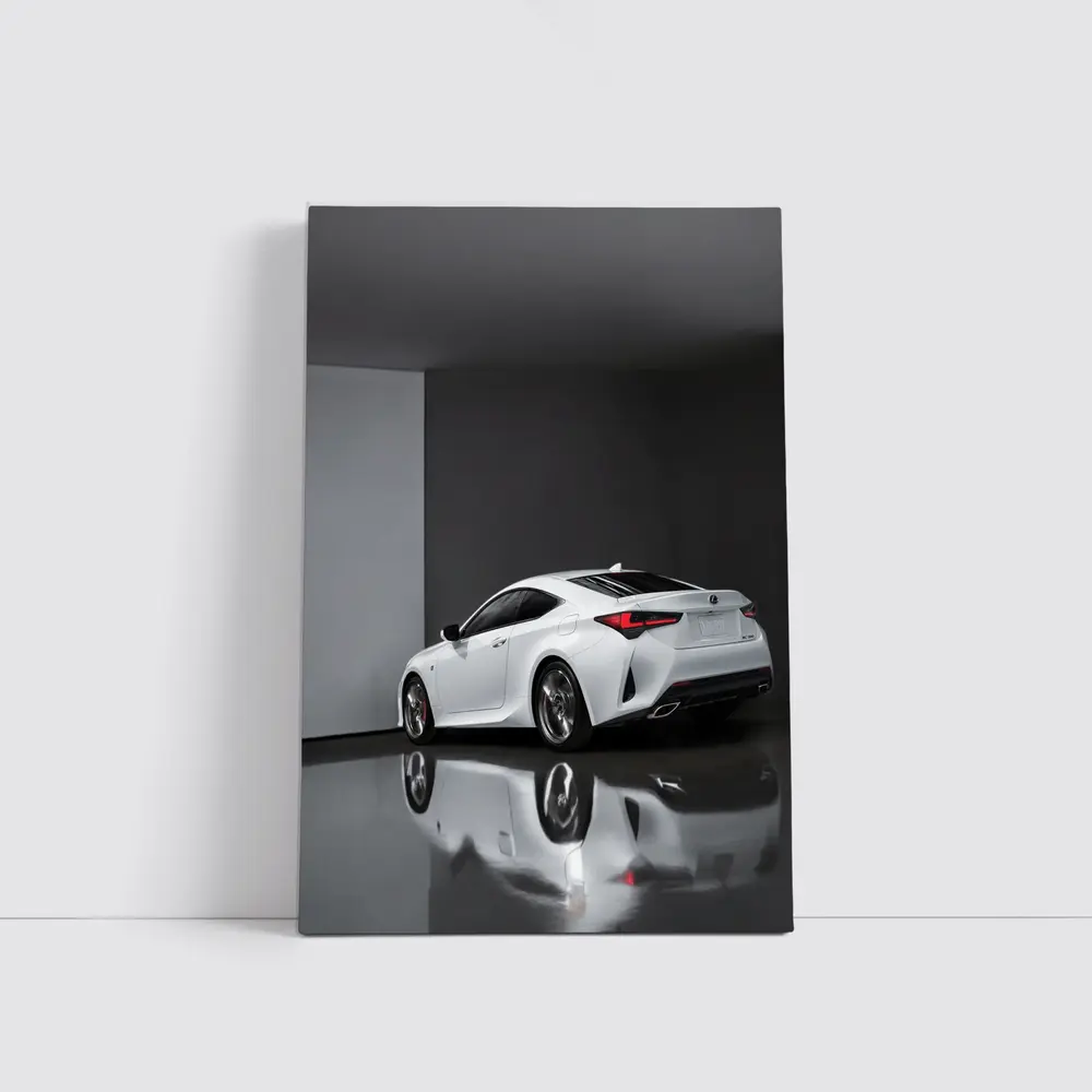 Lexus RC White Coupe Studio Setting – Wall Art