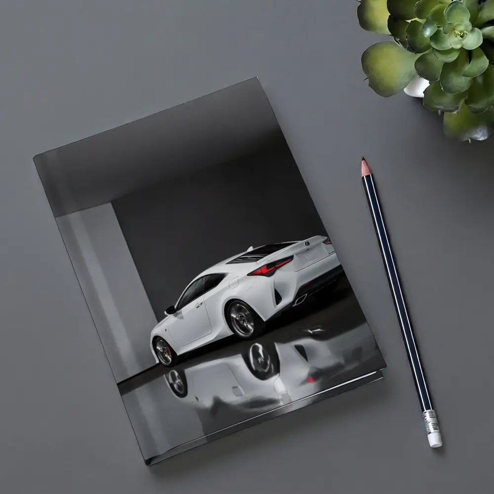 Lexus RC White Coupe Studio Setting – Notebooks