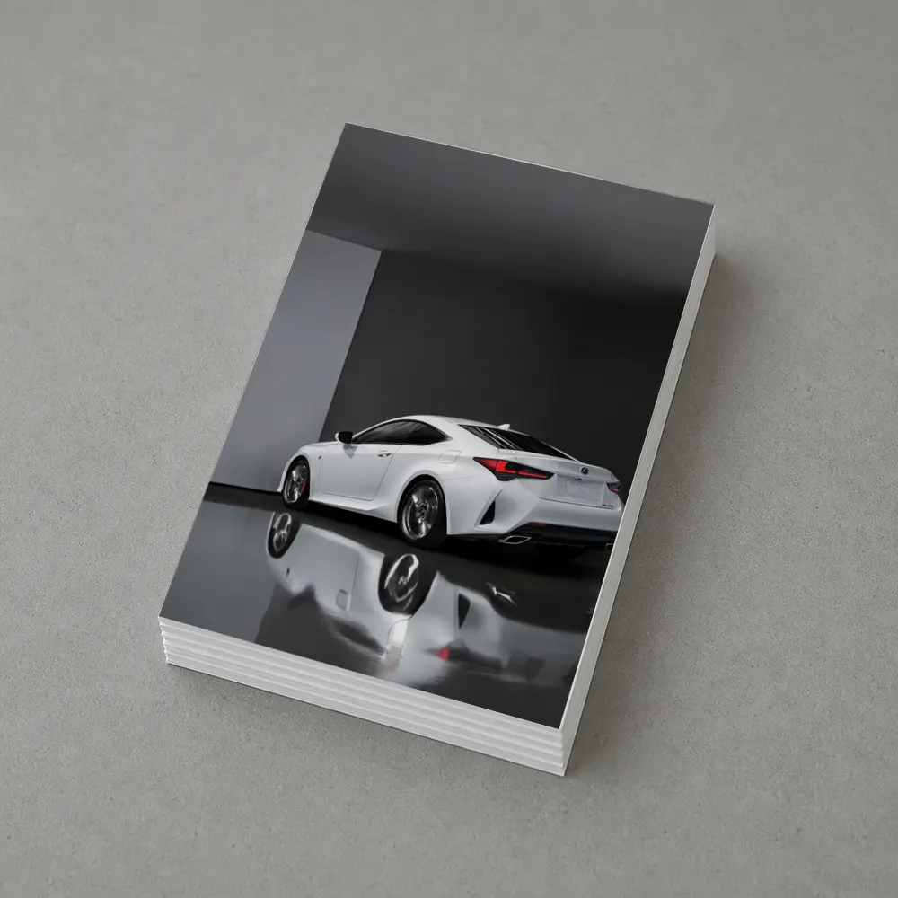 Lexus RC White Coupe Studio Setting – Postcards