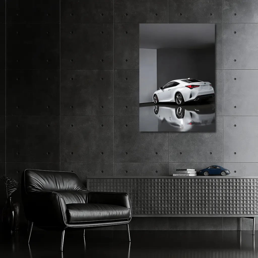 Lexus RC White Coupe Studio Setting – Wall Art