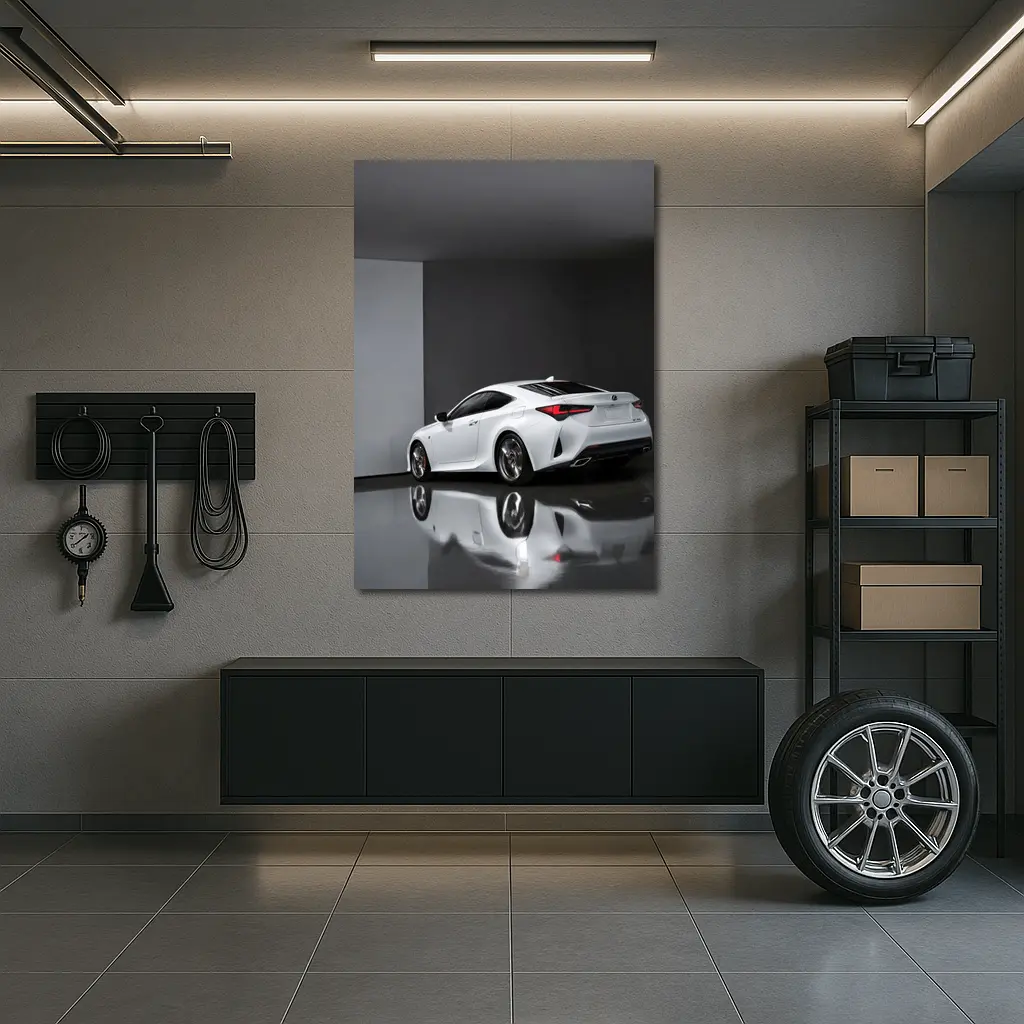Lexus RC White Coupe Studio Setting – Wall Art