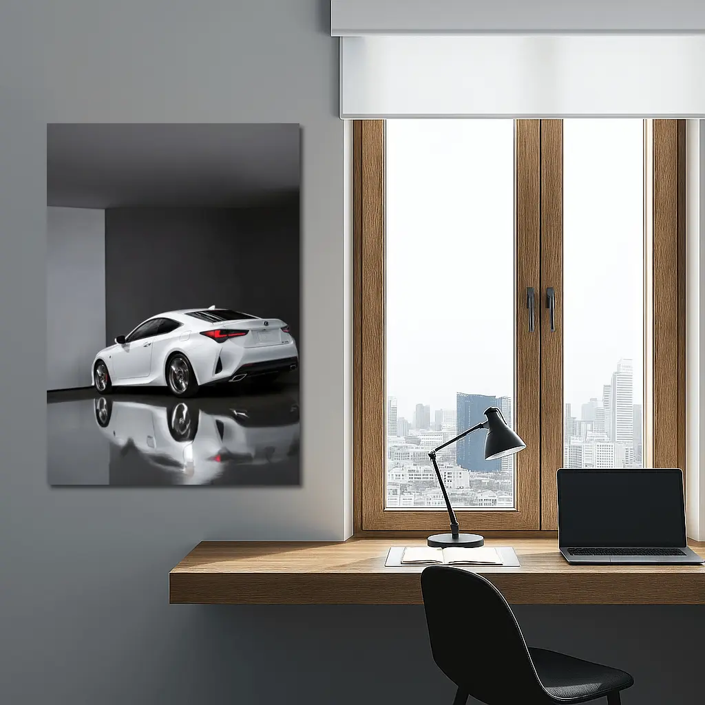 Lexus RC White Coupe Studio Setting – Wall Art
