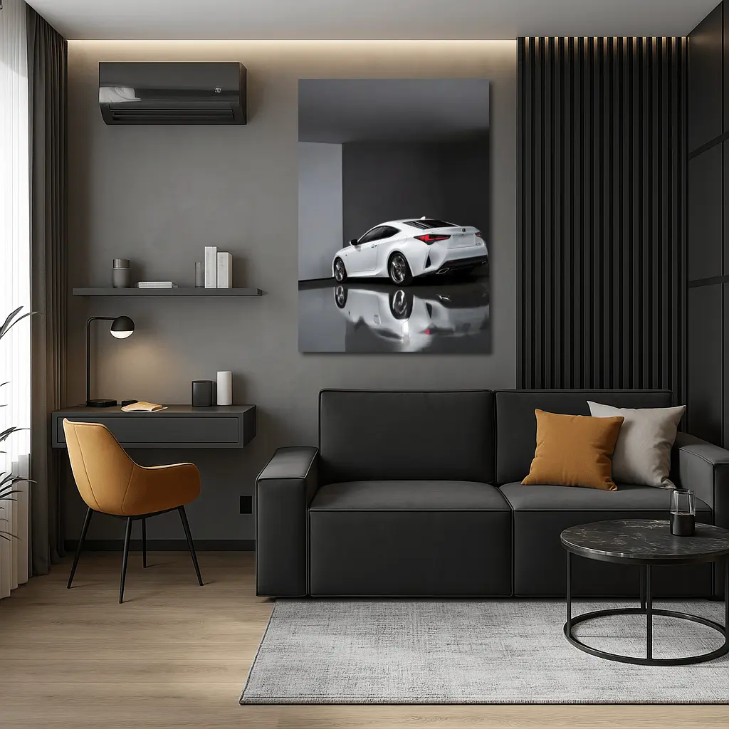 Lexus RC White Coupe Studio Setting – Wall Art