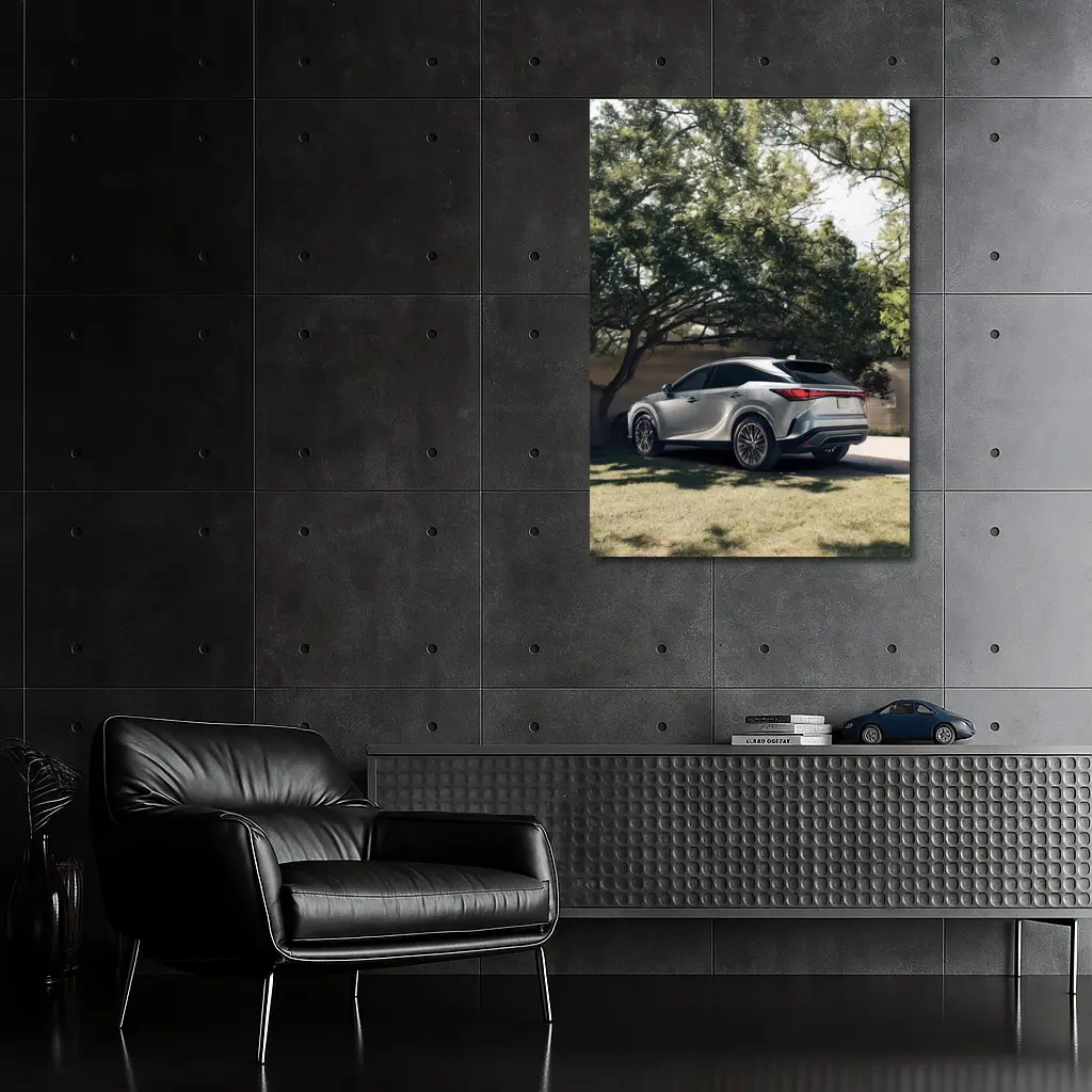 Lexus RX Silver SUV Parked Shaded Driveway – Wall Art