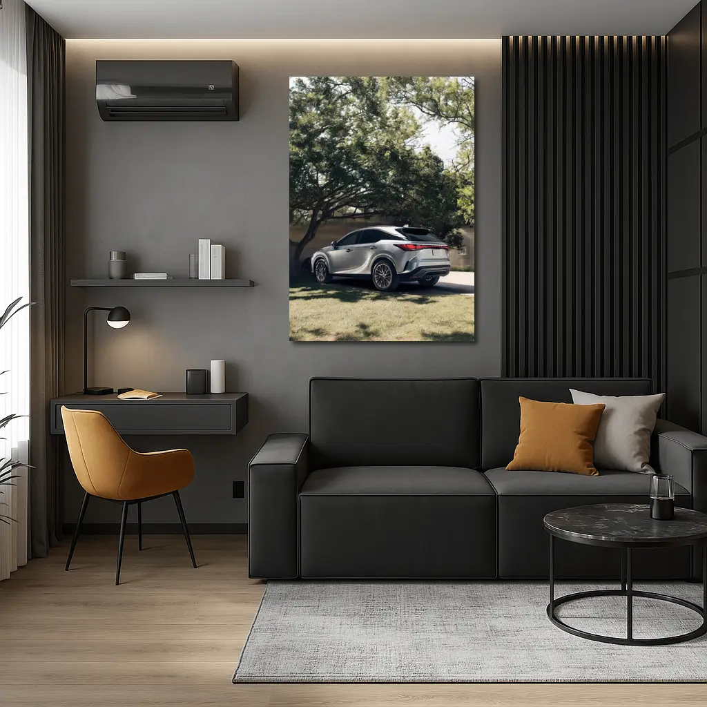 Lexus RX Silver SUV Parked Shaded Driveway – Wall Art