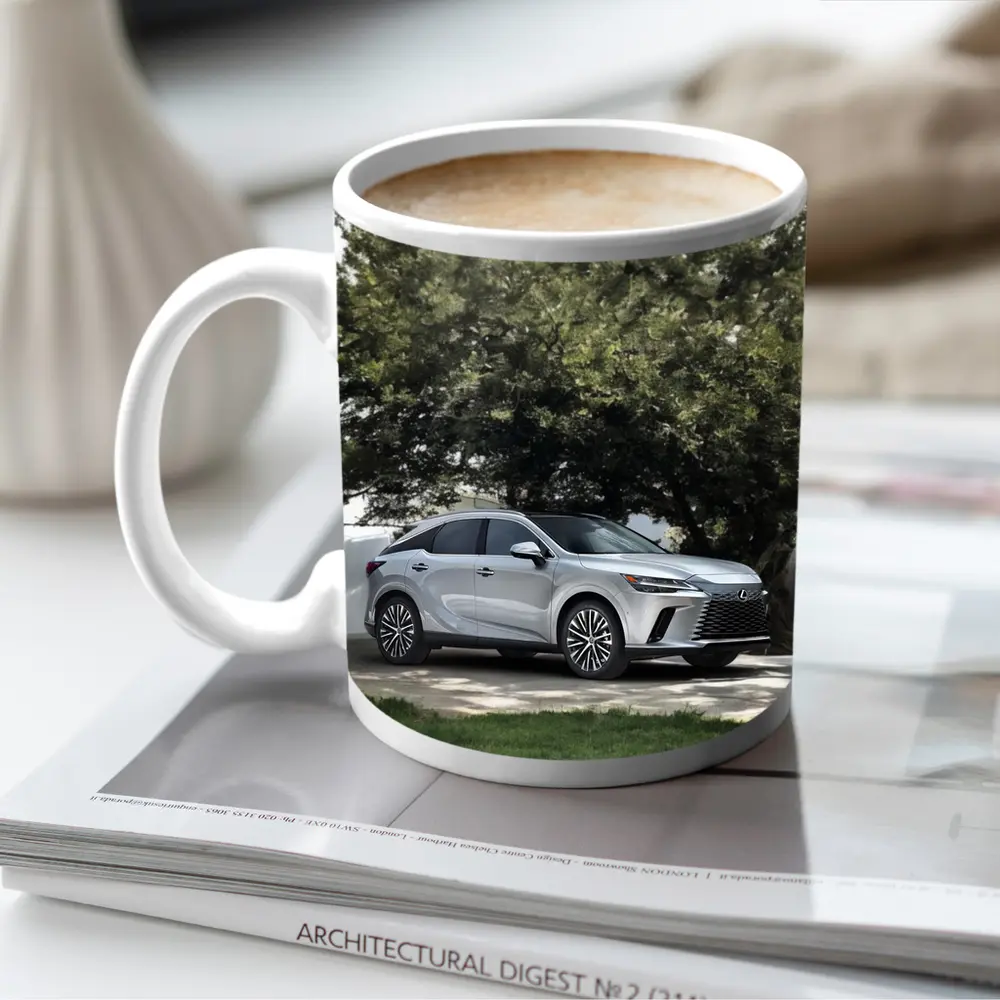Lexus RX Silver SUV Parked Under Trees – Mugs