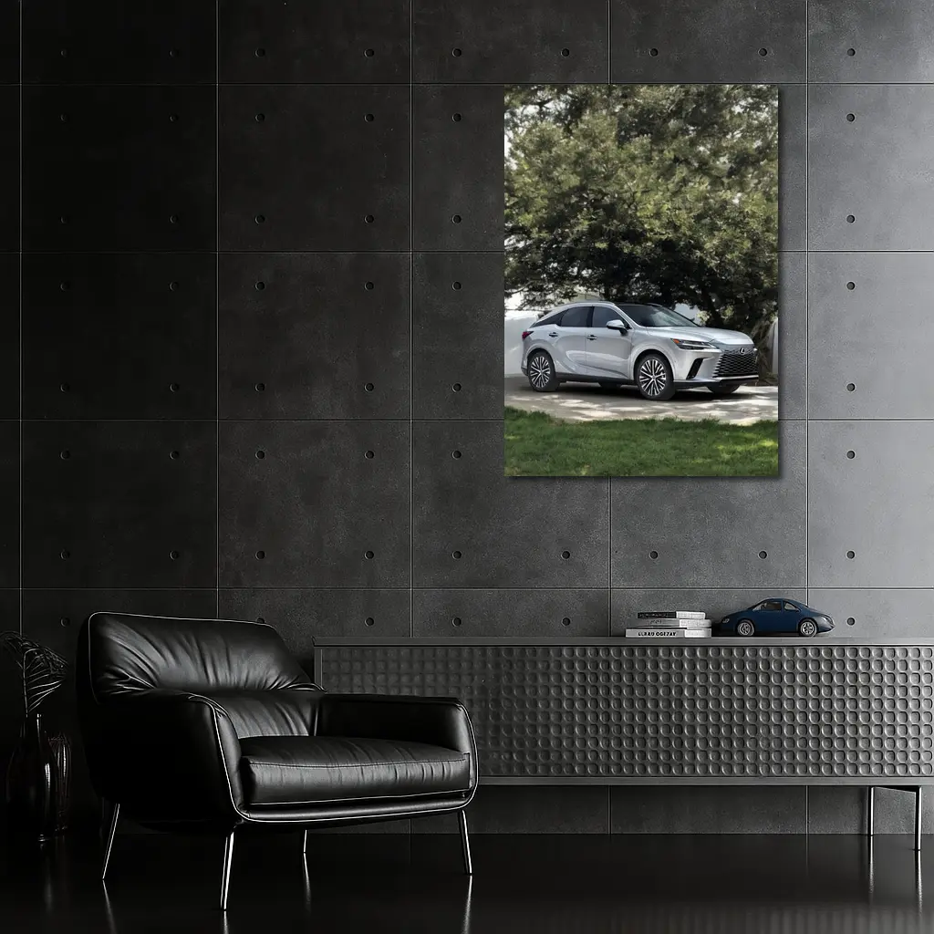 Lexus RX Silver SUV Parked Under Trees – Wall Art