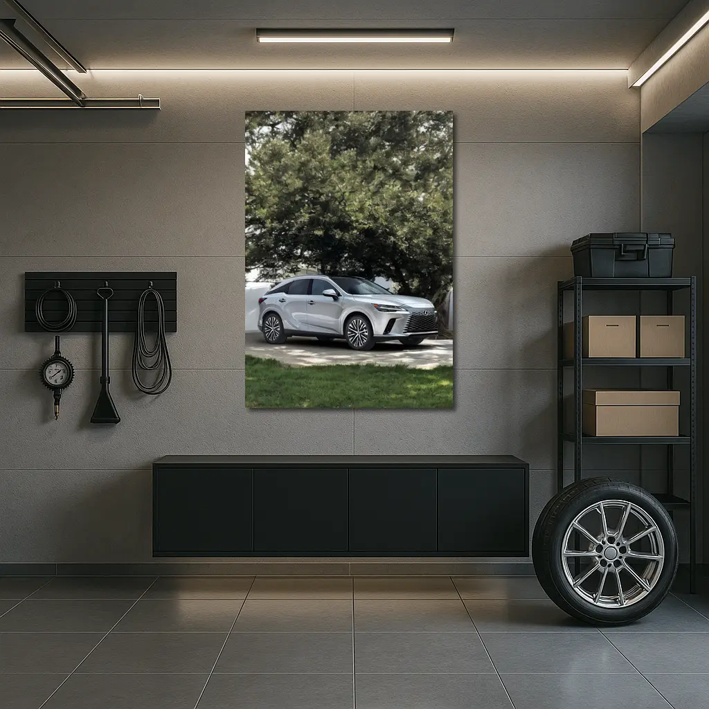 Lexus RX Silver SUV Parked Under Trees – Wall Art