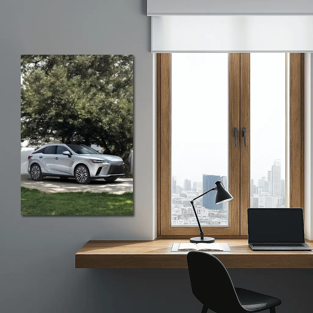 Lexus RX Silver SUV Parked Under Trees – Wall Art