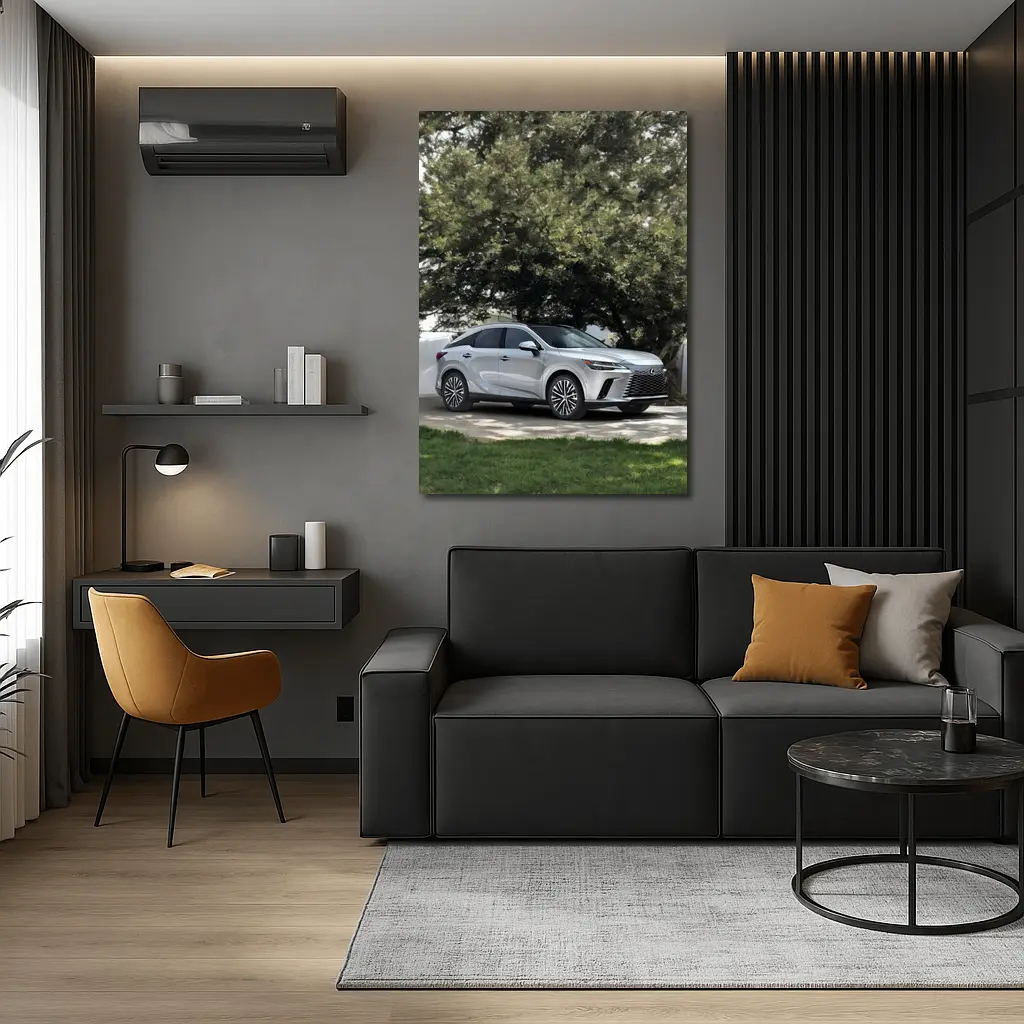 Lexus RX Silver SUV Parked Under Trees – Wall Art