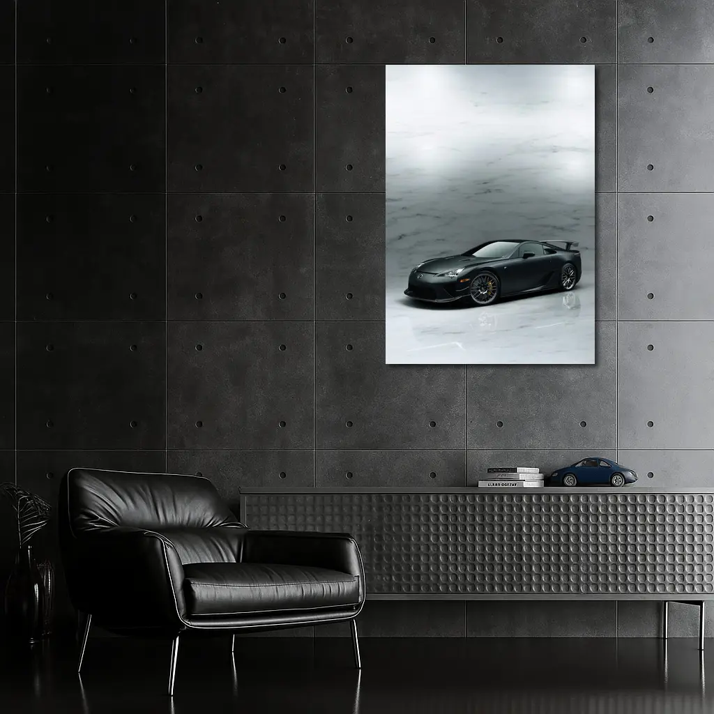 Lexus LFA Matte Black Marble Studio – Wall Art
