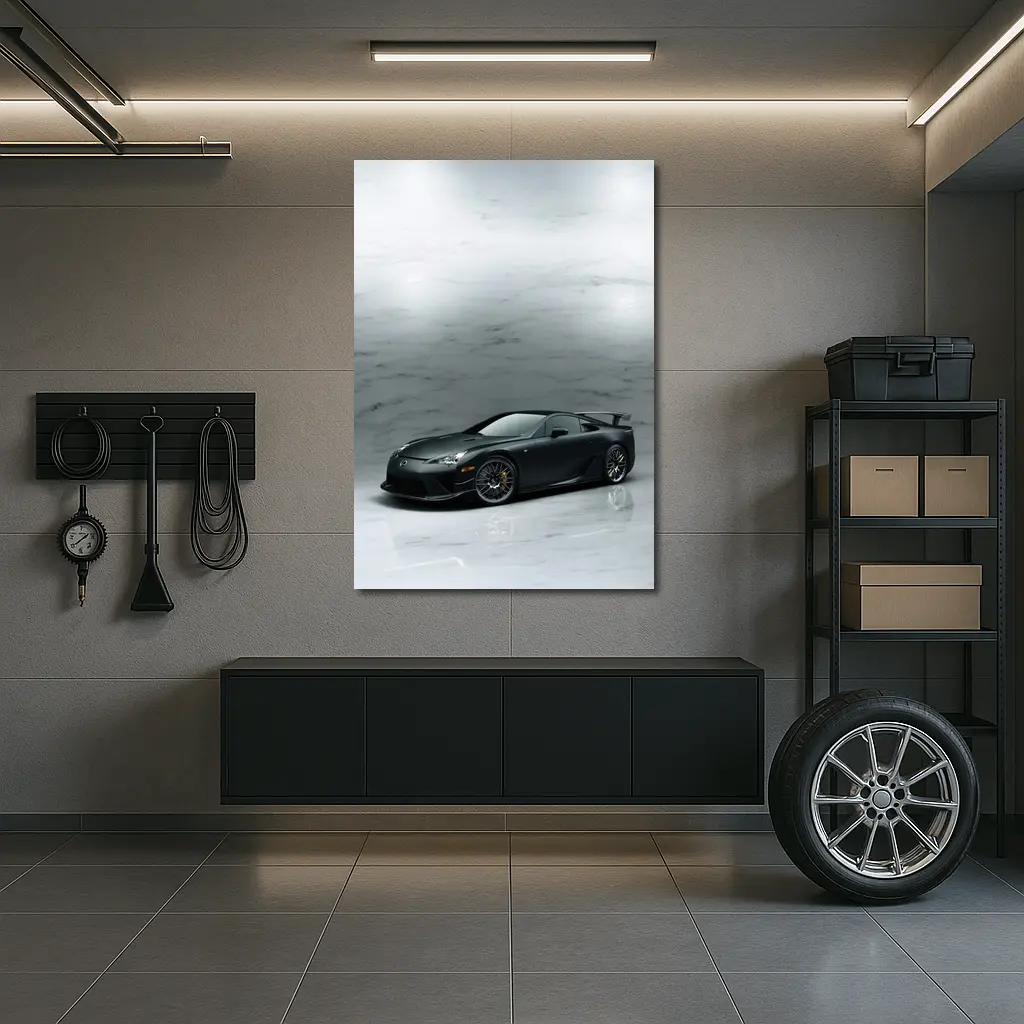 Lexus LFA Matte Black Marble Studio – Wall Art