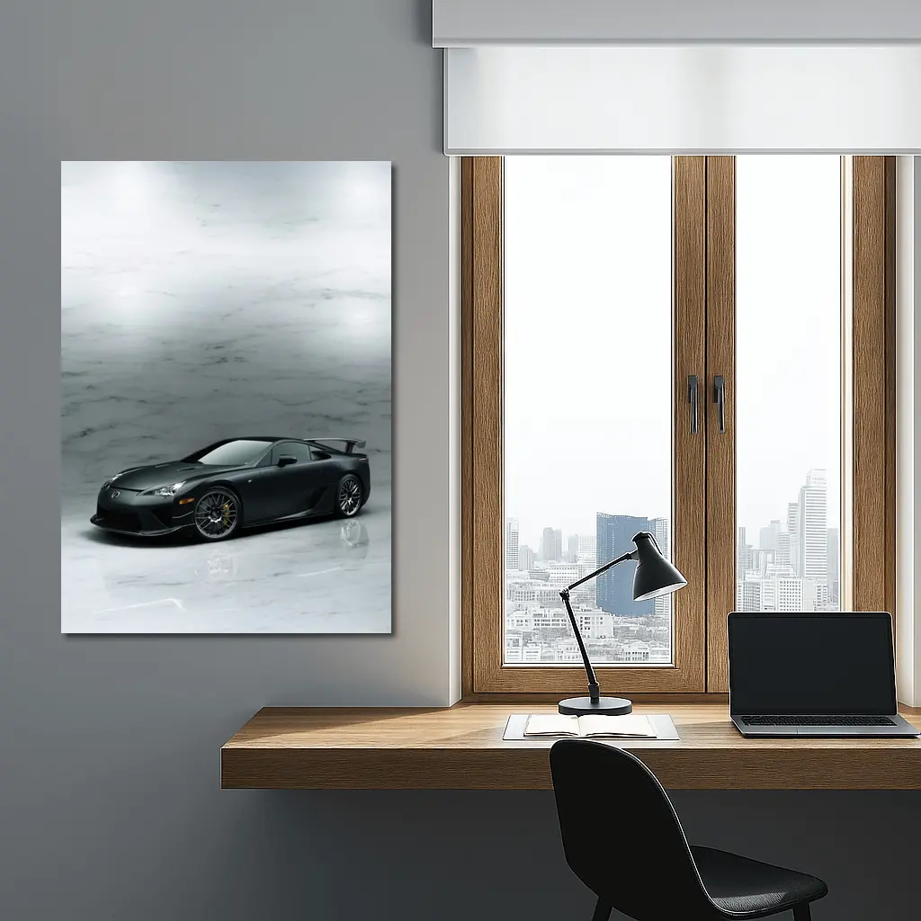 Lexus LFA Matte Black Marble Studio – Wall Art