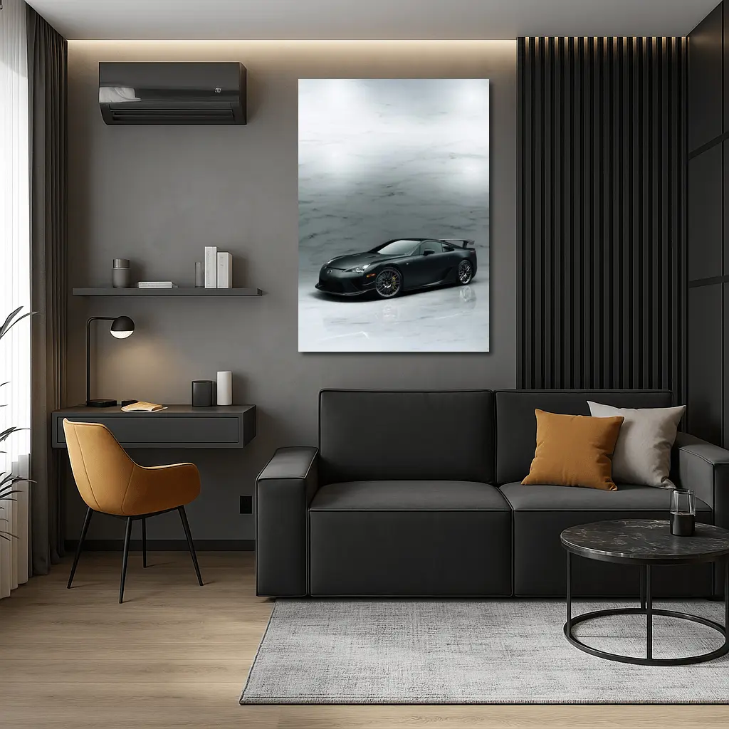 Lexus LFA Matte Black Marble Studio – Wall Art