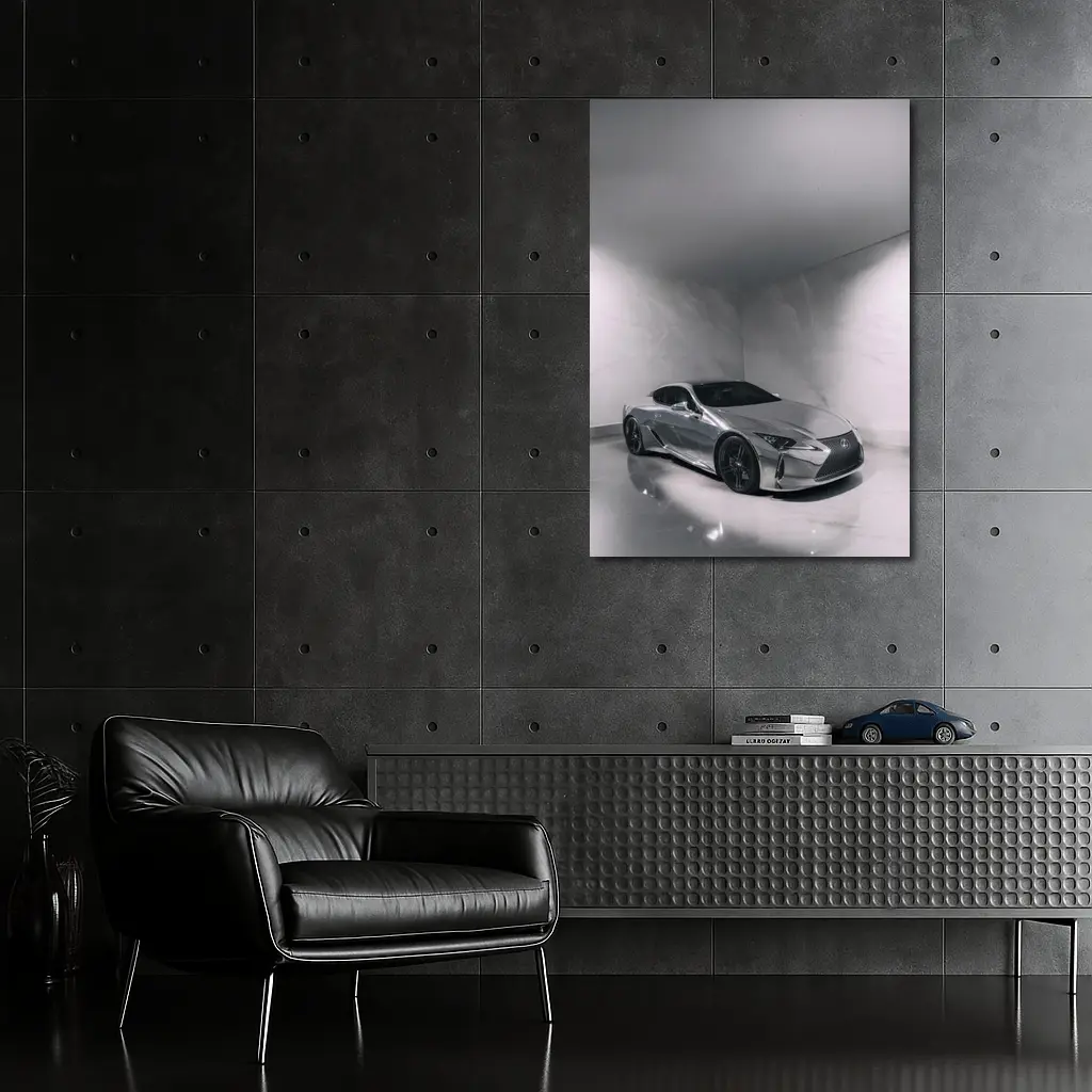 Lexus LC Chrome Finish Marble Studio – Wall Art
