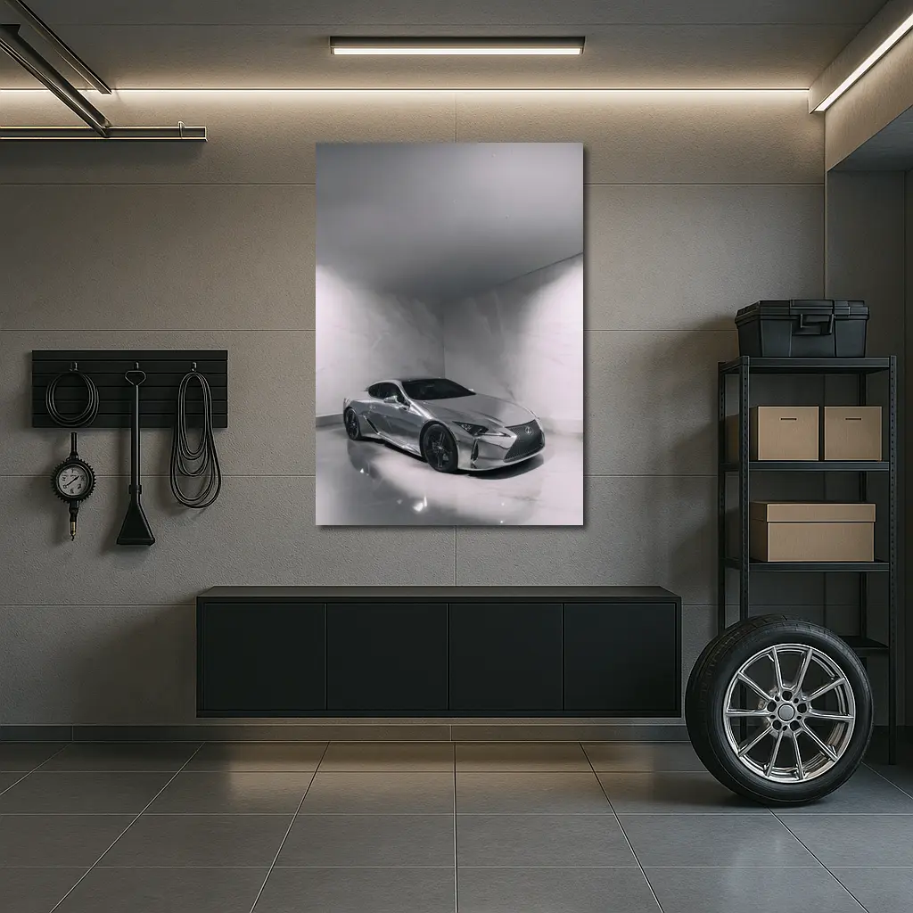 Lexus LC Chrome Finish Marble Studio – Wall Art