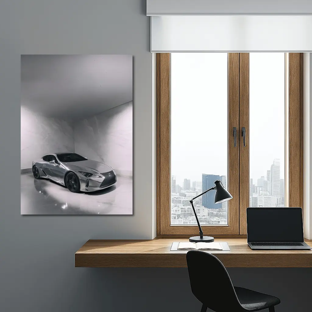 Lexus LC Chrome Finish Marble Studio – Wall Art