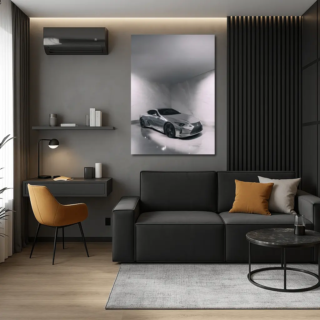 Lexus LC Chrome Finish Marble Studio – Wall Art