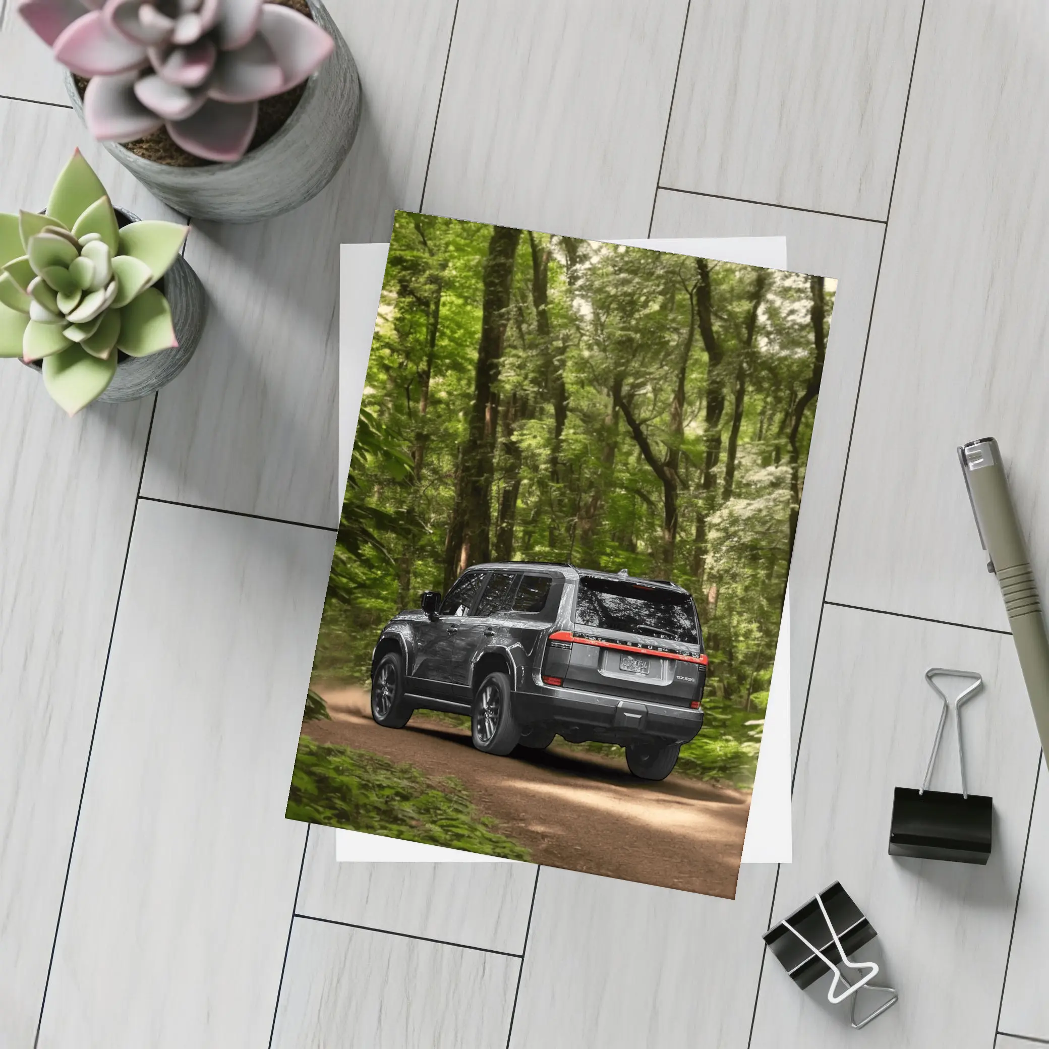 Lexus GX Black SUV Forest Trail – Postcards