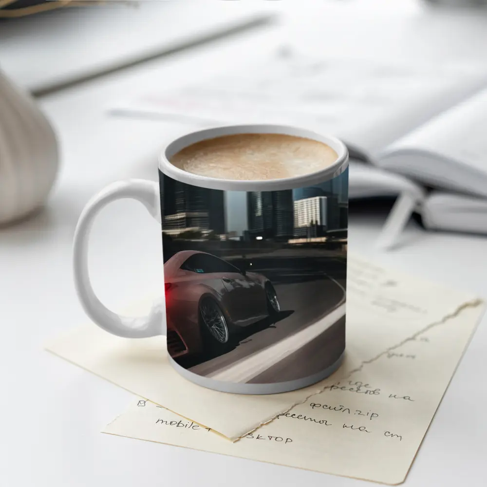 Lexus RC Speeding Through Night City – Mugs