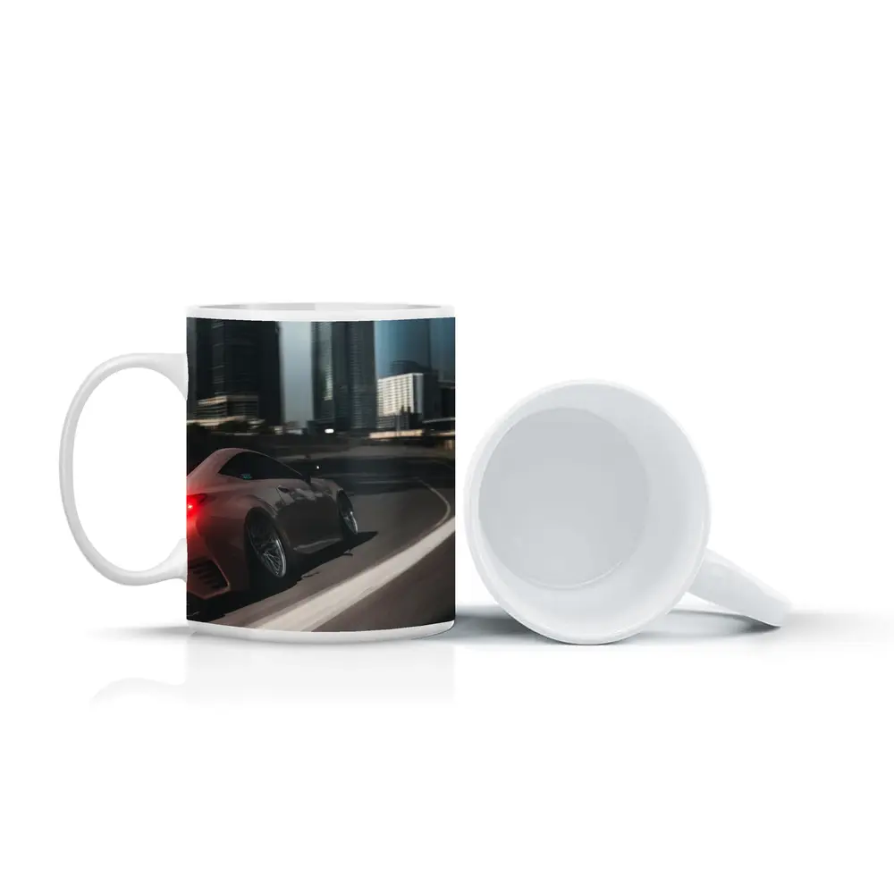 Lexus RC Speeding Through Night City – Mugs