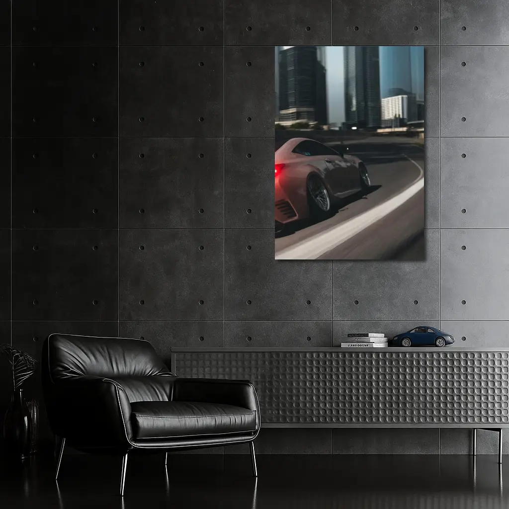 Lexus RC Speeding Through Night City – Wall Art