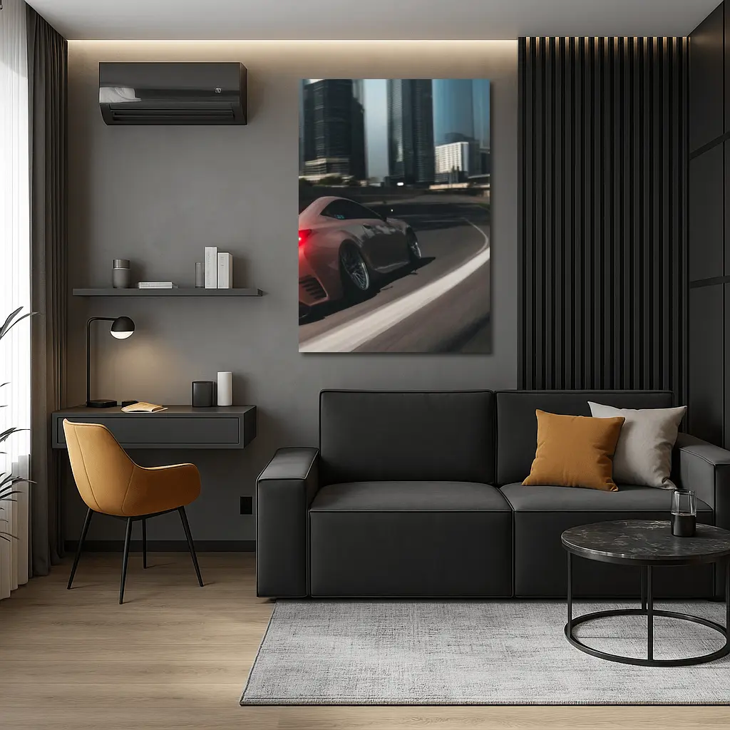 Lexus RC Speeding Through Night City – Wall Art