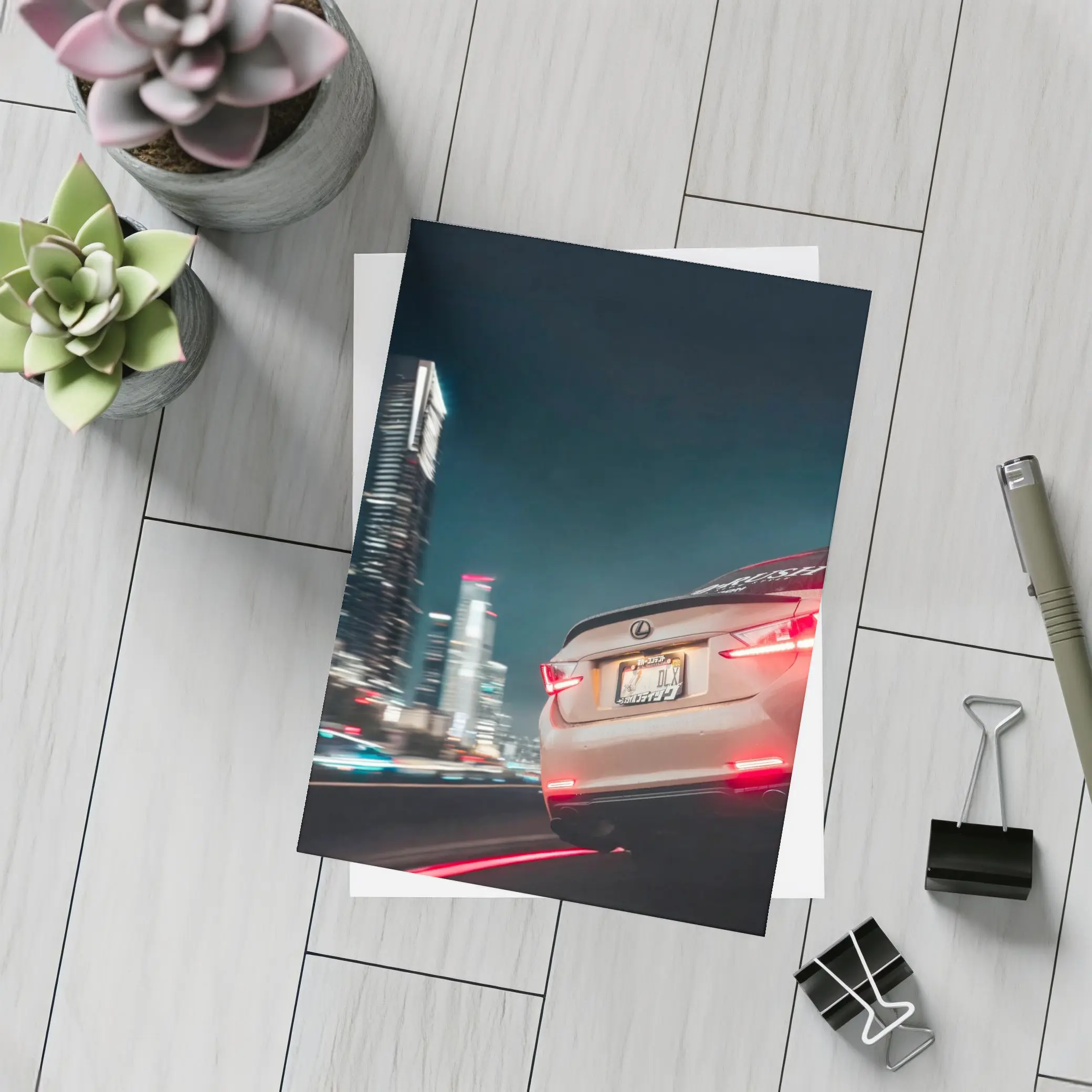 Lexus GS Night City Skyline Drive – Postcards
