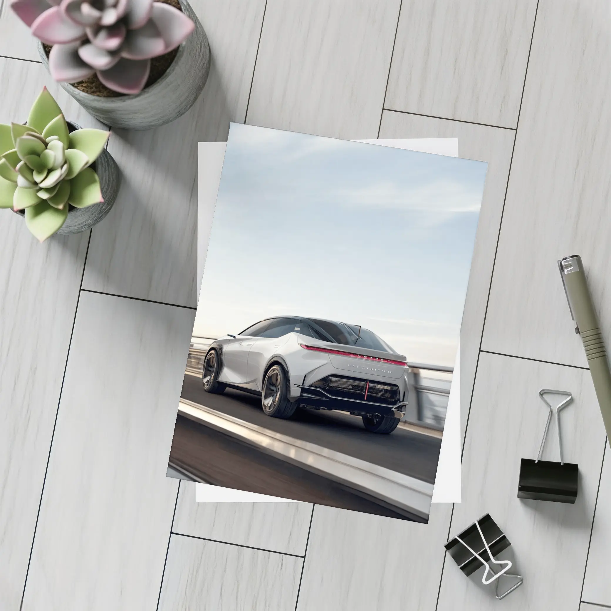 Lexus Concept Car On Open Road – Postcards