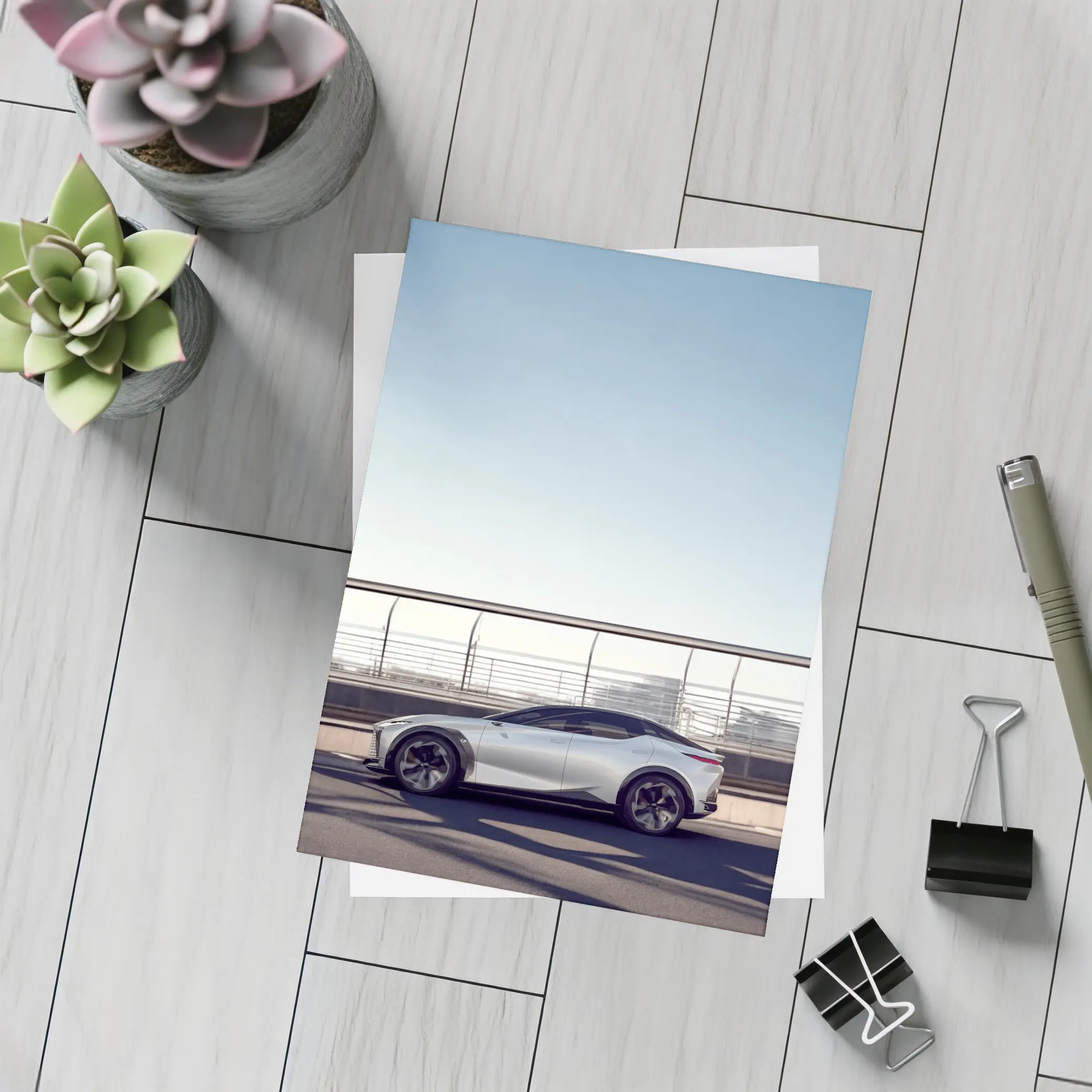Lexus Concept SUV Silver Side Profile Road – Postcards