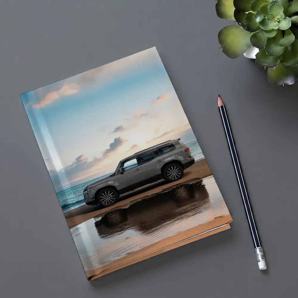 Lexus LX Silver SUV Parked Beach Sunset – Notebooks