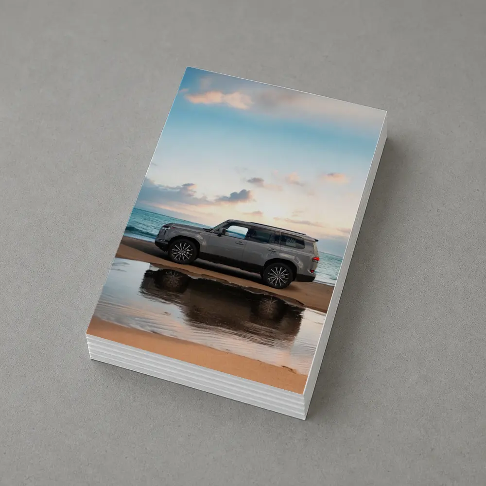Lexus LX Silver SUV Parked Beach Sunset – Postcards